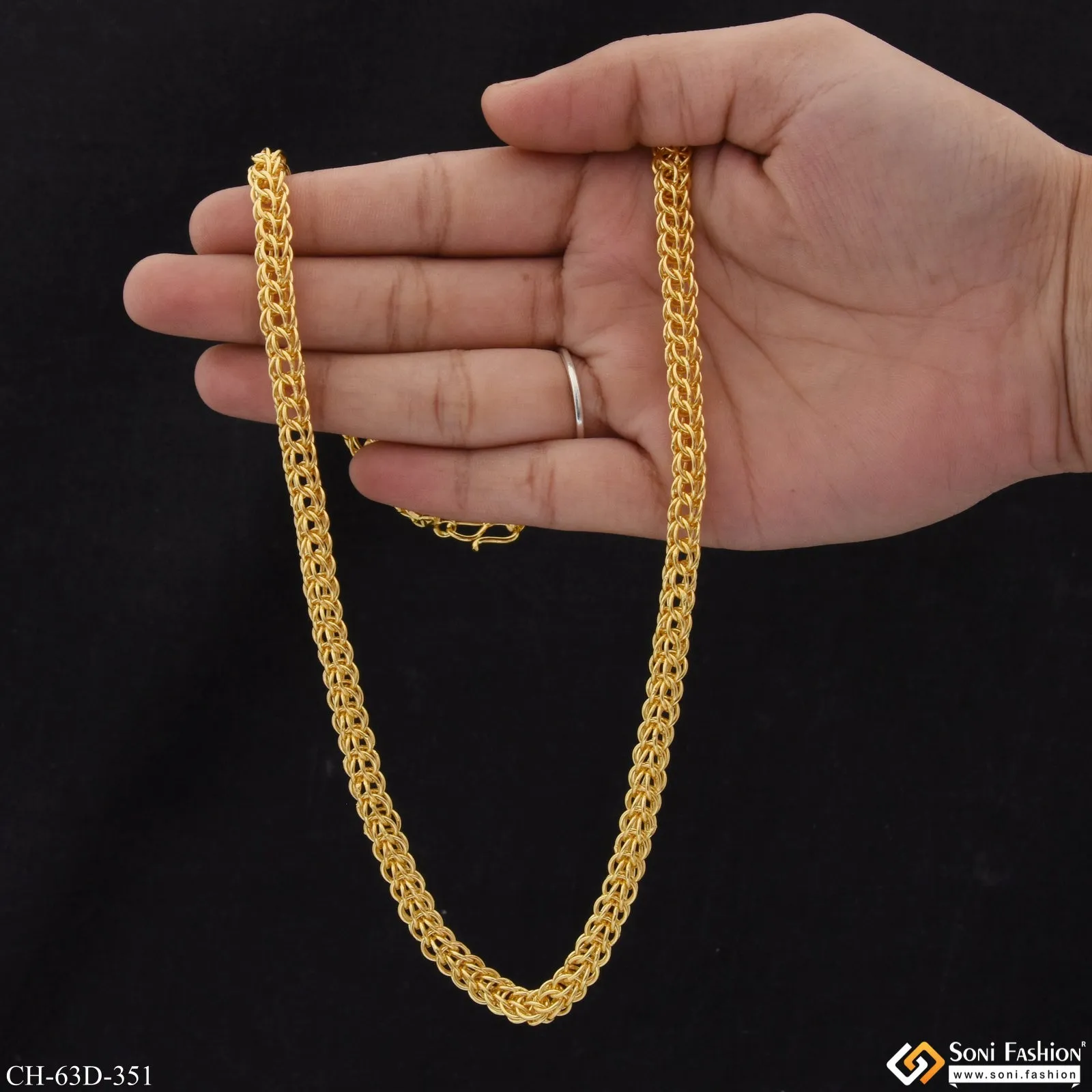 1 Gram Gold Plated C Into C Trending Design Chain for Men - Style D351