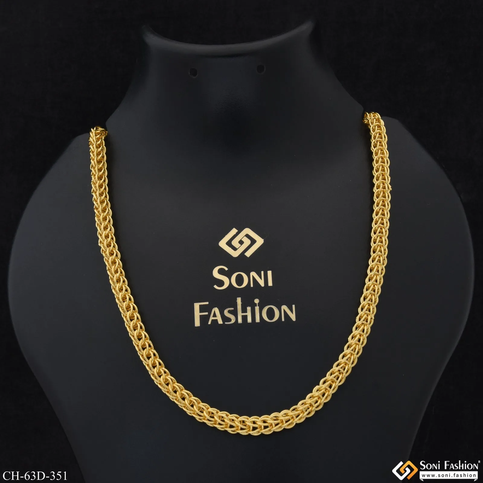 1 Gram Gold Plated C Into C Trending Design Chain for Men - Style D351