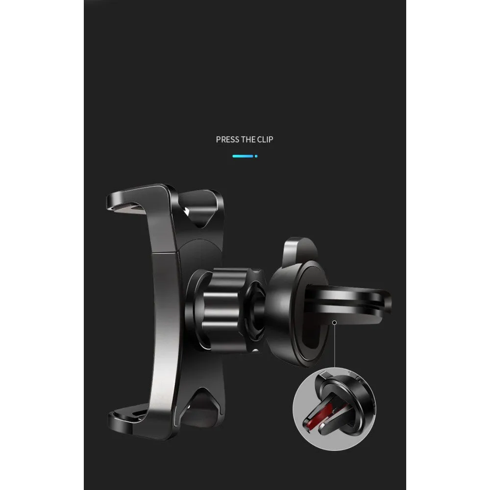 3 in 1 Car GPS Smartphone Holder: Dashboard / Visor Clamp   AC Grid Clip for Zopo ZP200, Shining - Black