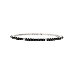 5 CT Black & White Diamond Stretch Tennis Bracelet