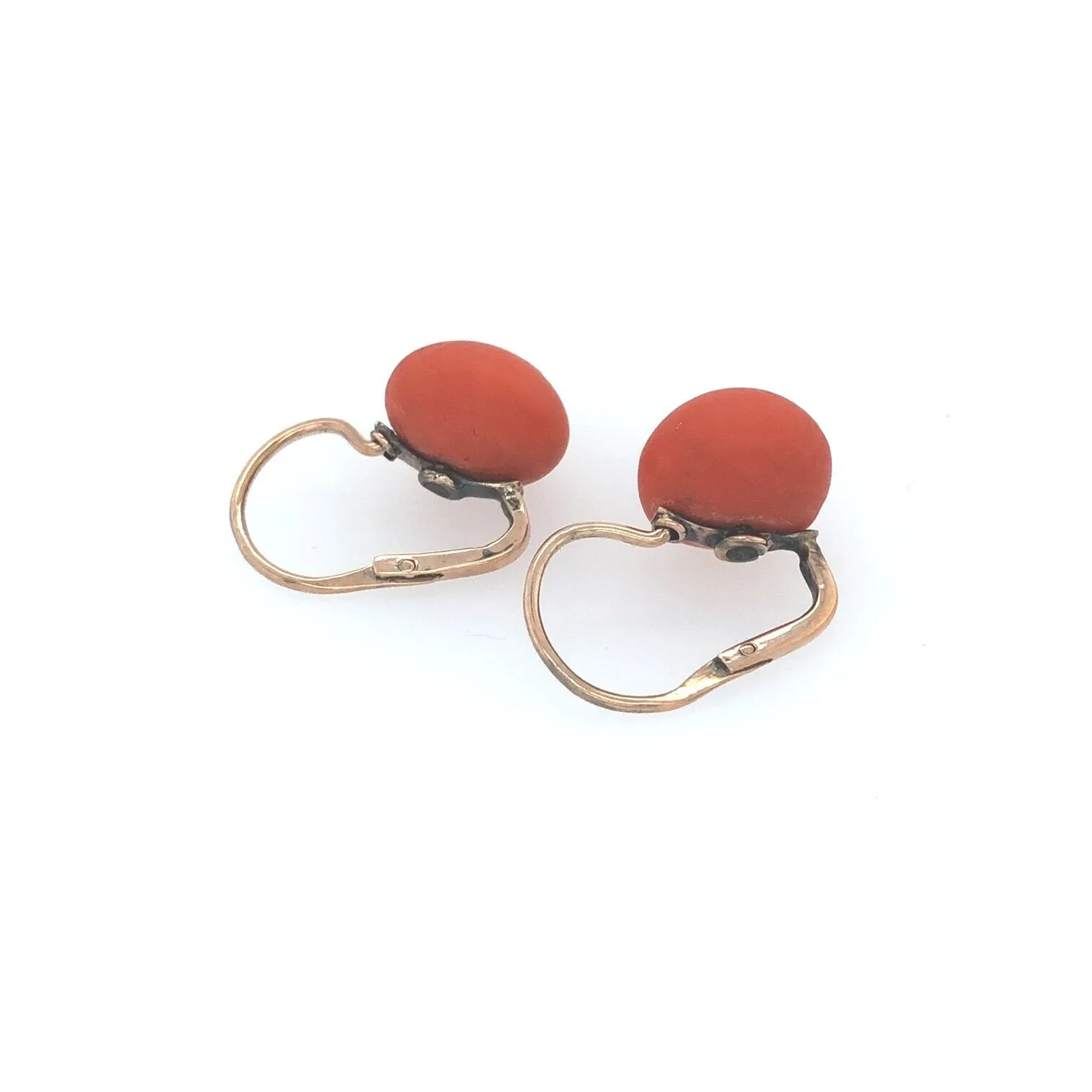 Antique 8k Gold and Coral Earrings