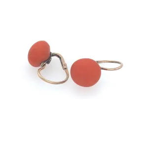 Antique 8k Gold and Coral Earrings