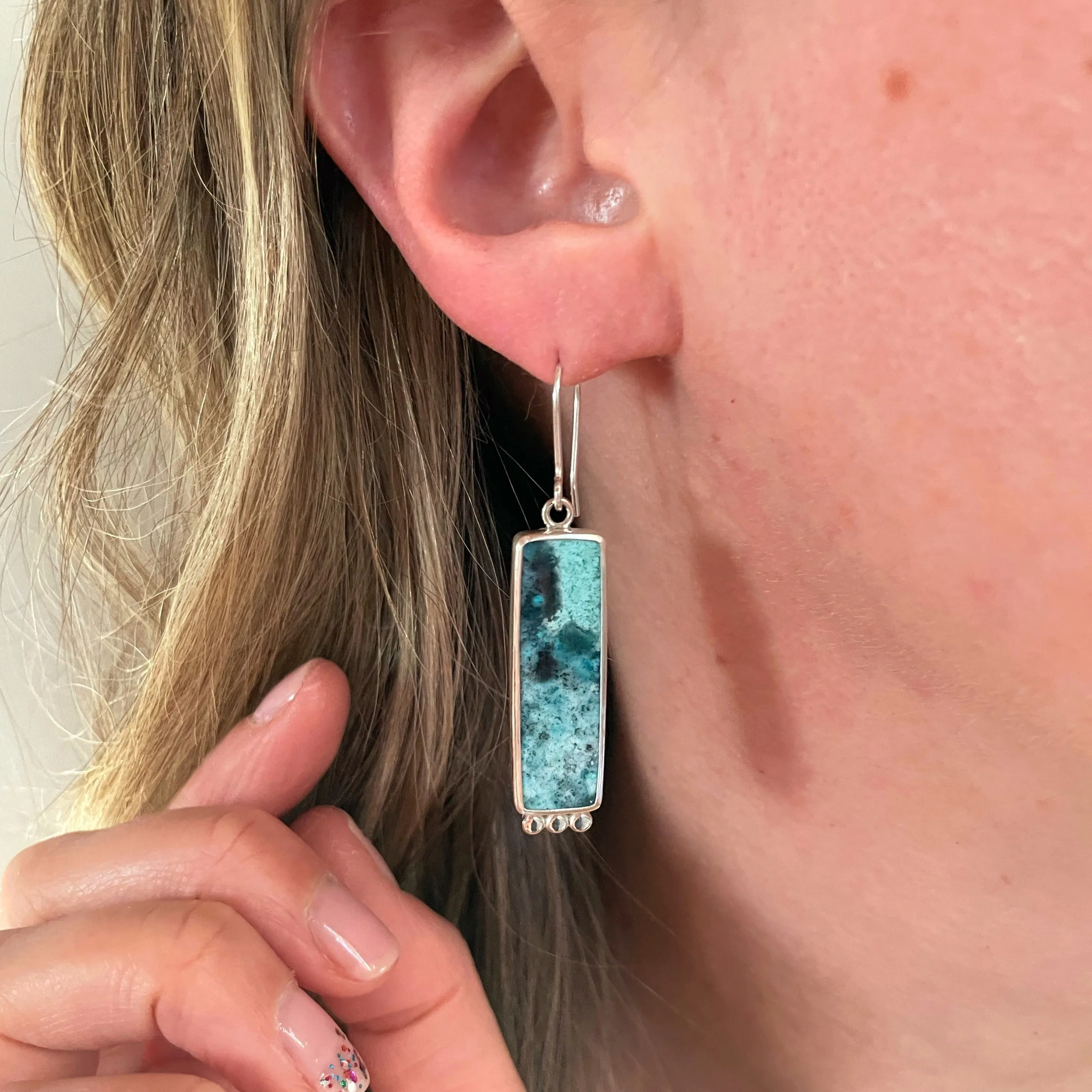 Chrysocolla Dangle Earring No. 01