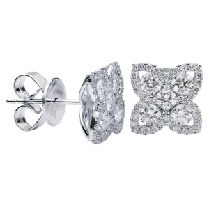 Diamond Flower Studs