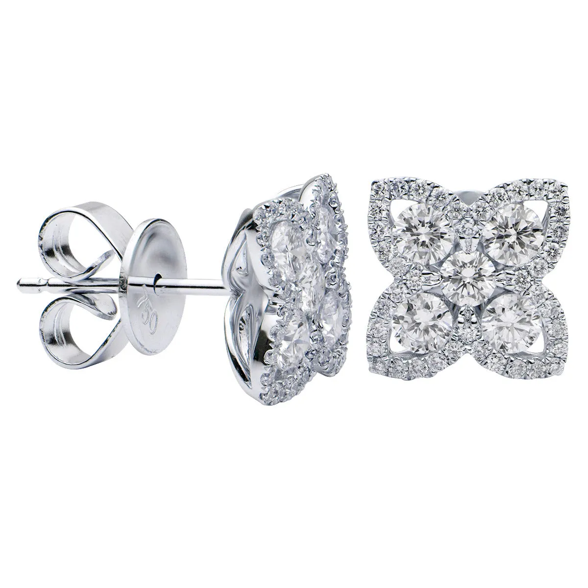 Diamond Flower Studs