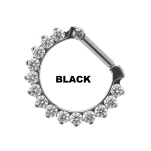 Eternity Odyssey Clicker by Industrial Strength in Titanium with Black Swarovski Gems