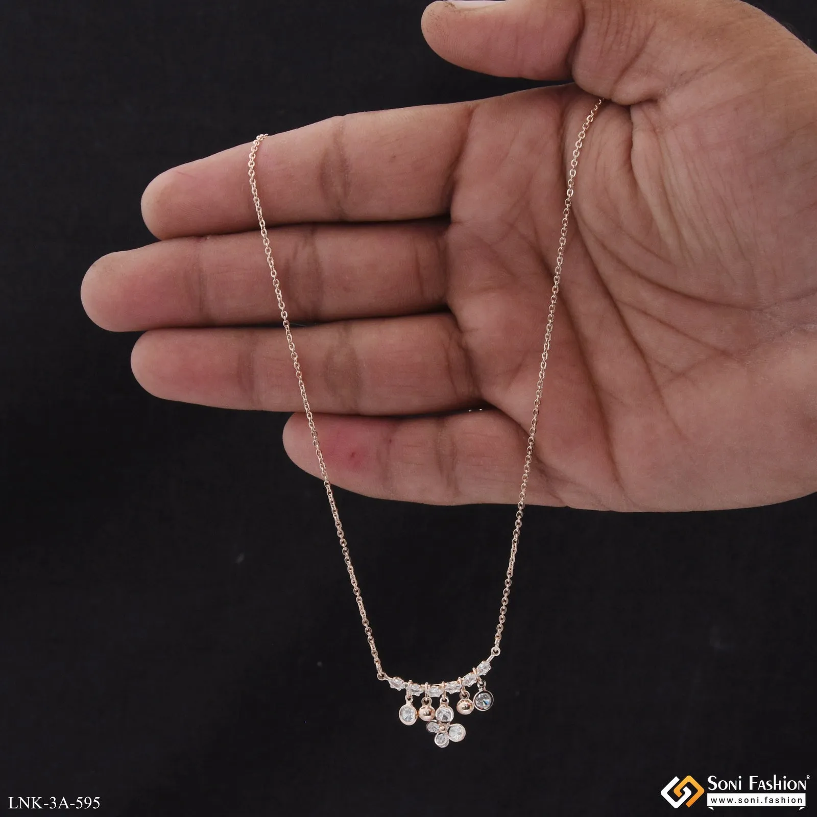 Exclusive Design Rose Gold Color Necklace for Ladies - Style A595