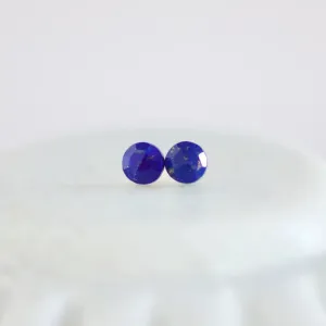 Faceted Lapis Lazuli Stud Earrings