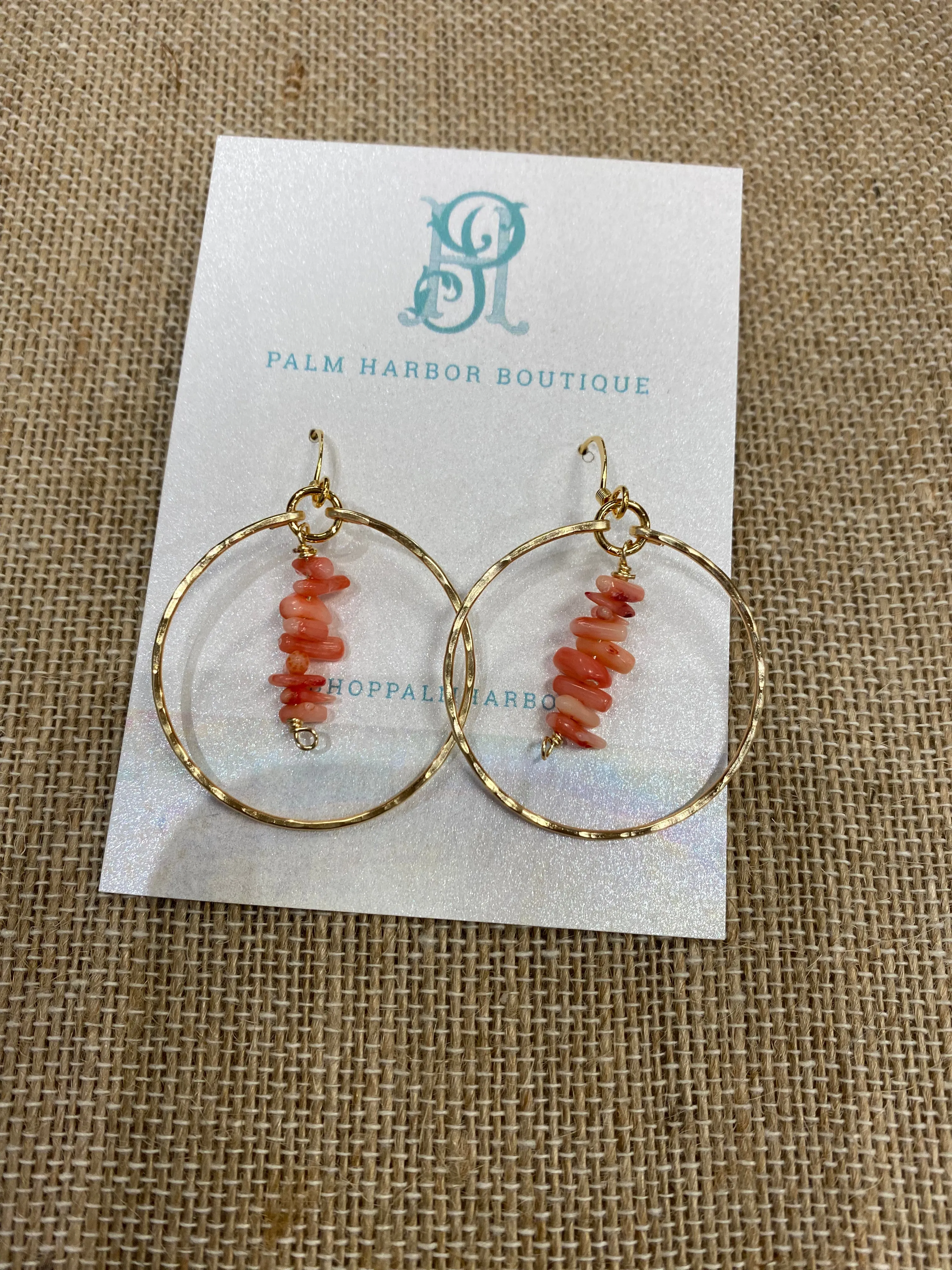 Hawaiian Gold Plated- Pink Coral Earrings