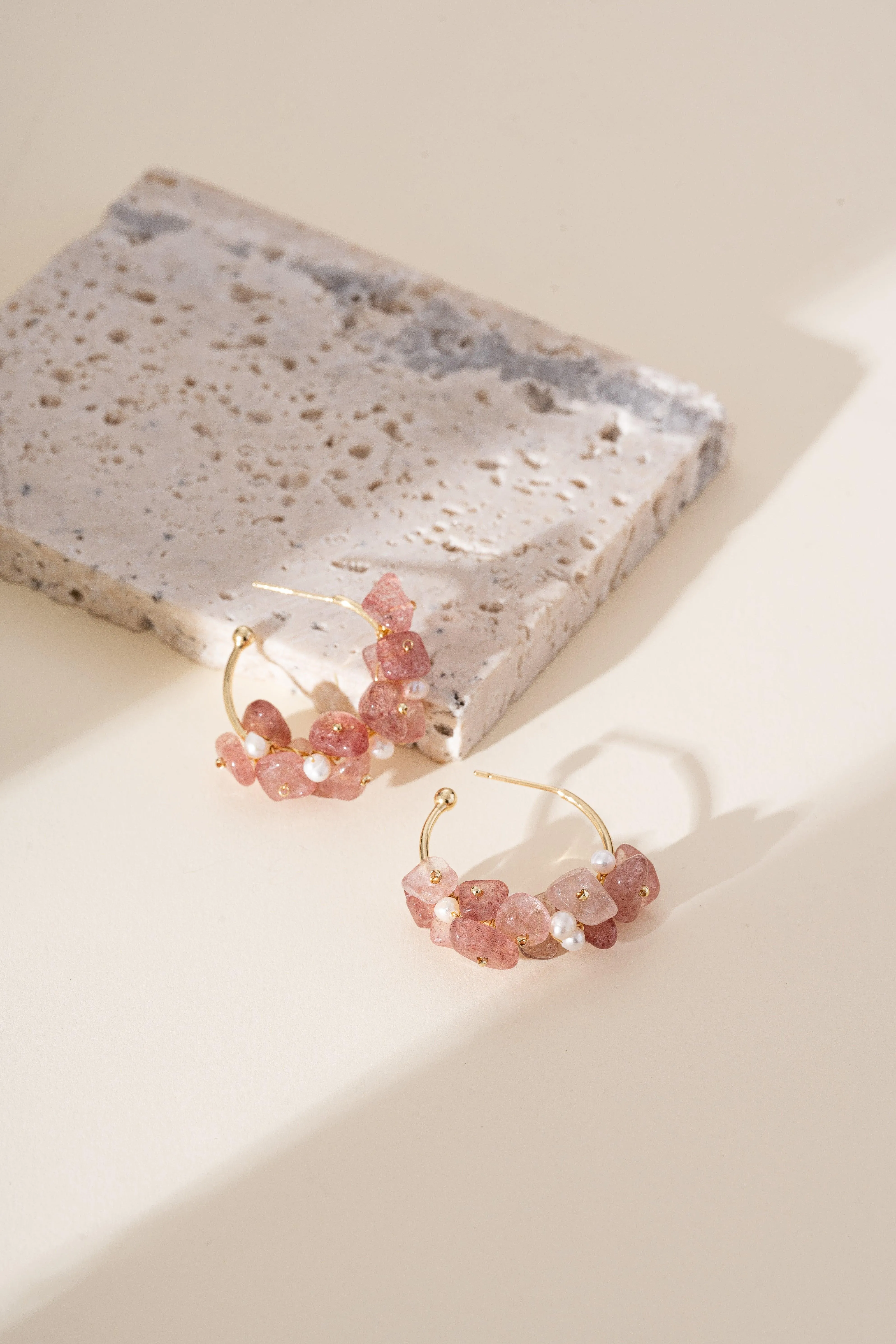 Isolara Strawberry Quartz Earrings