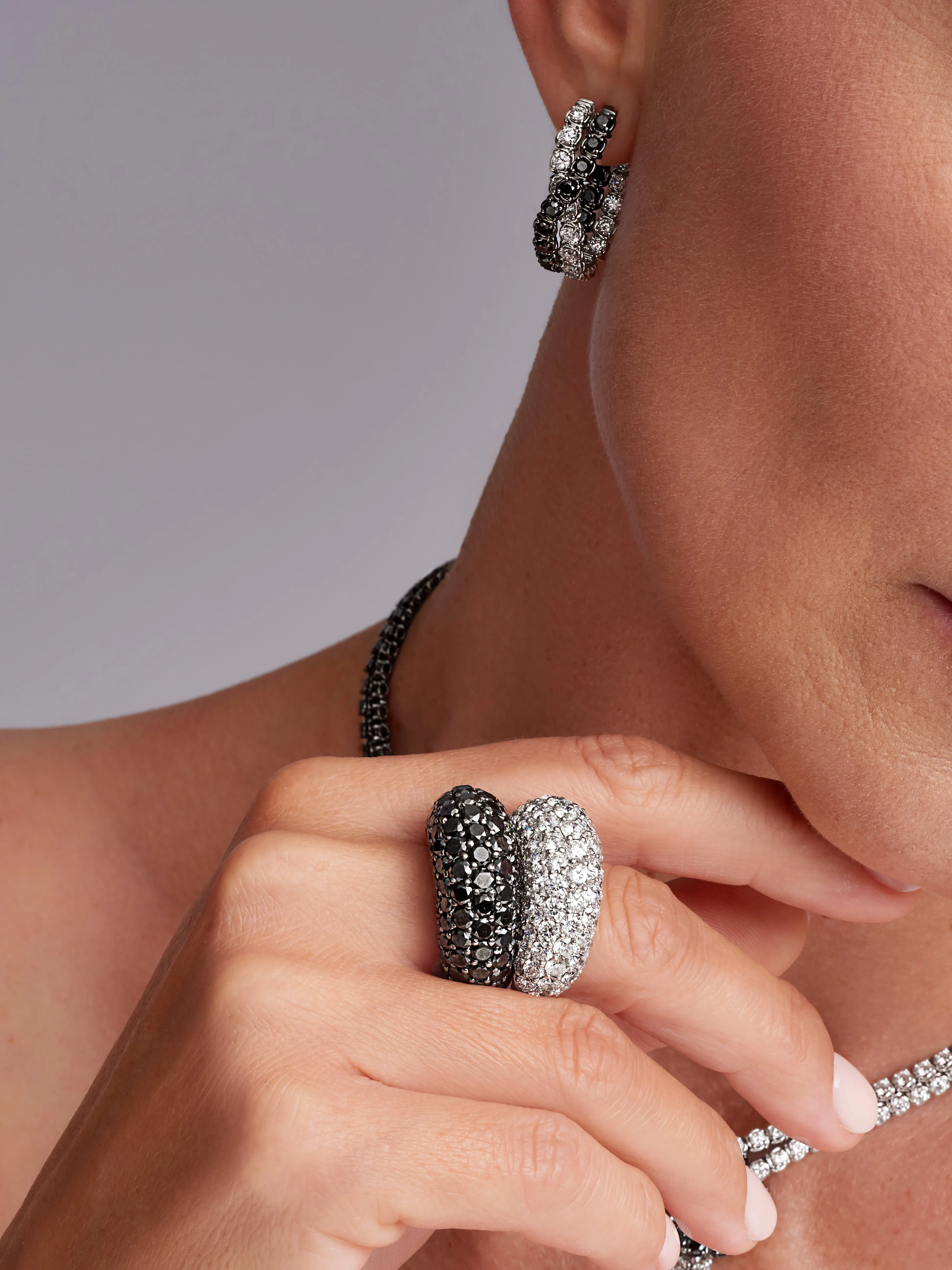 Large Dome Ring in Black Diamond