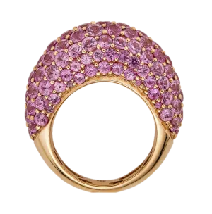 Large Dome Ring in Pink Sapphires