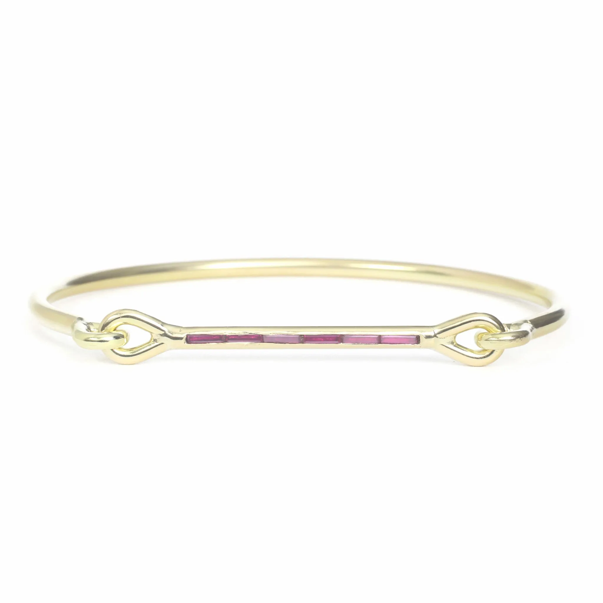 Needle Eye Cuff - Ruby Baguettes