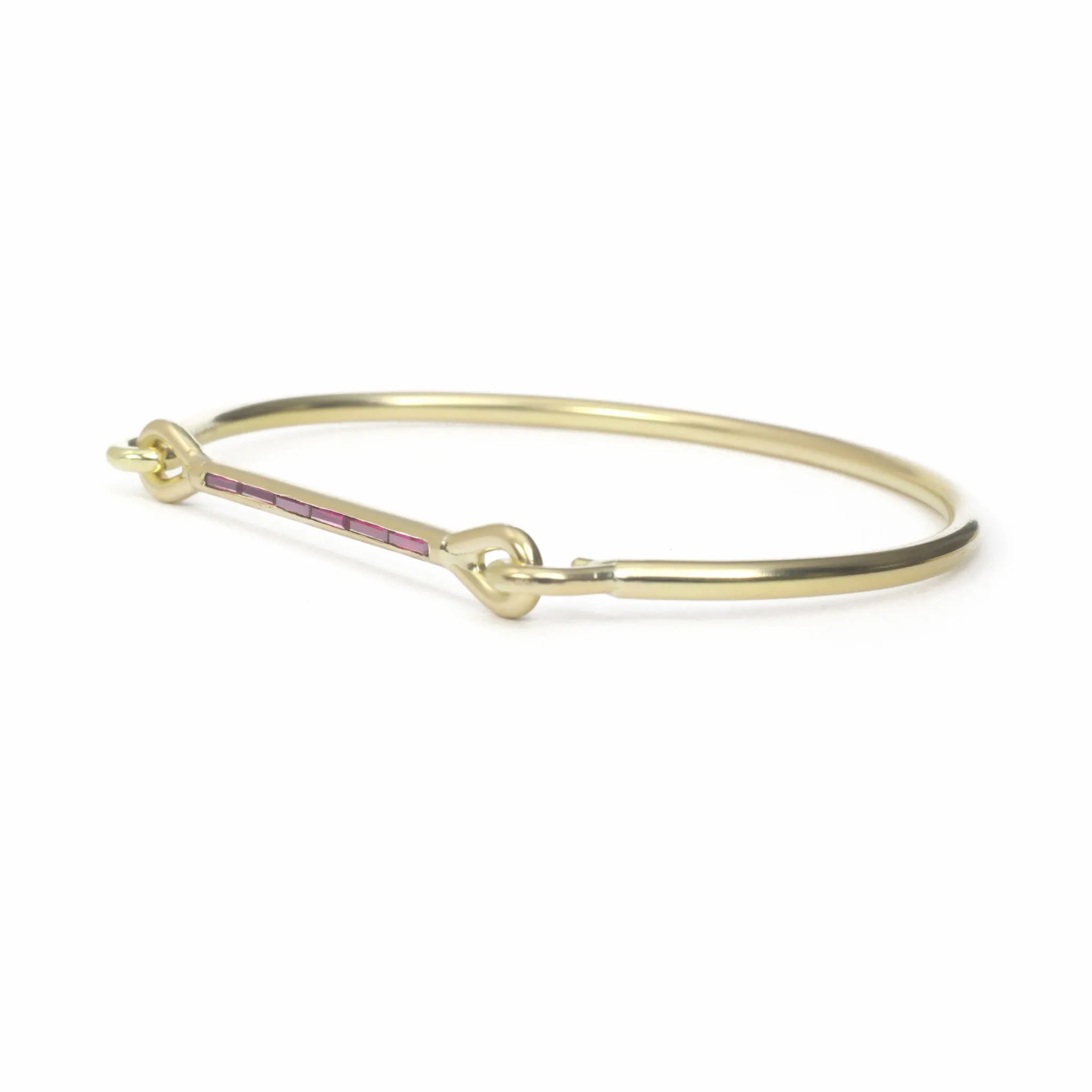 Needle Eye Cuff - Ruby Baguettes