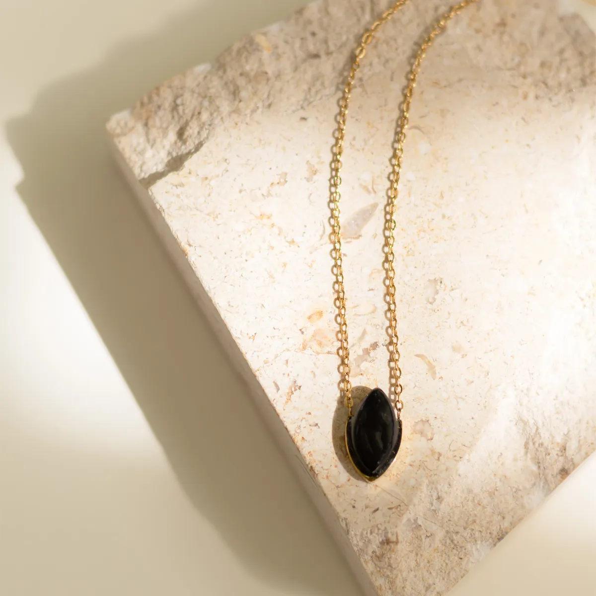 Onyx Stone Necklace (Marquis)