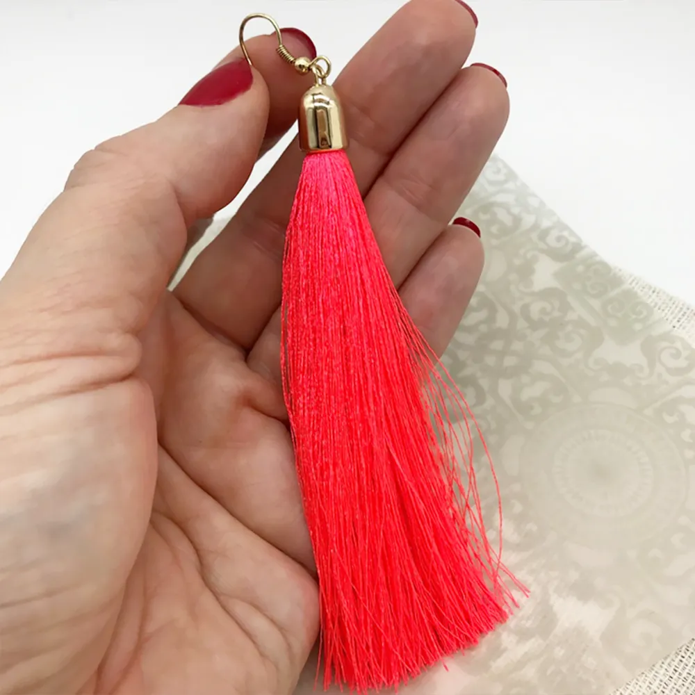 Pink Flamingo Tassel Earrings