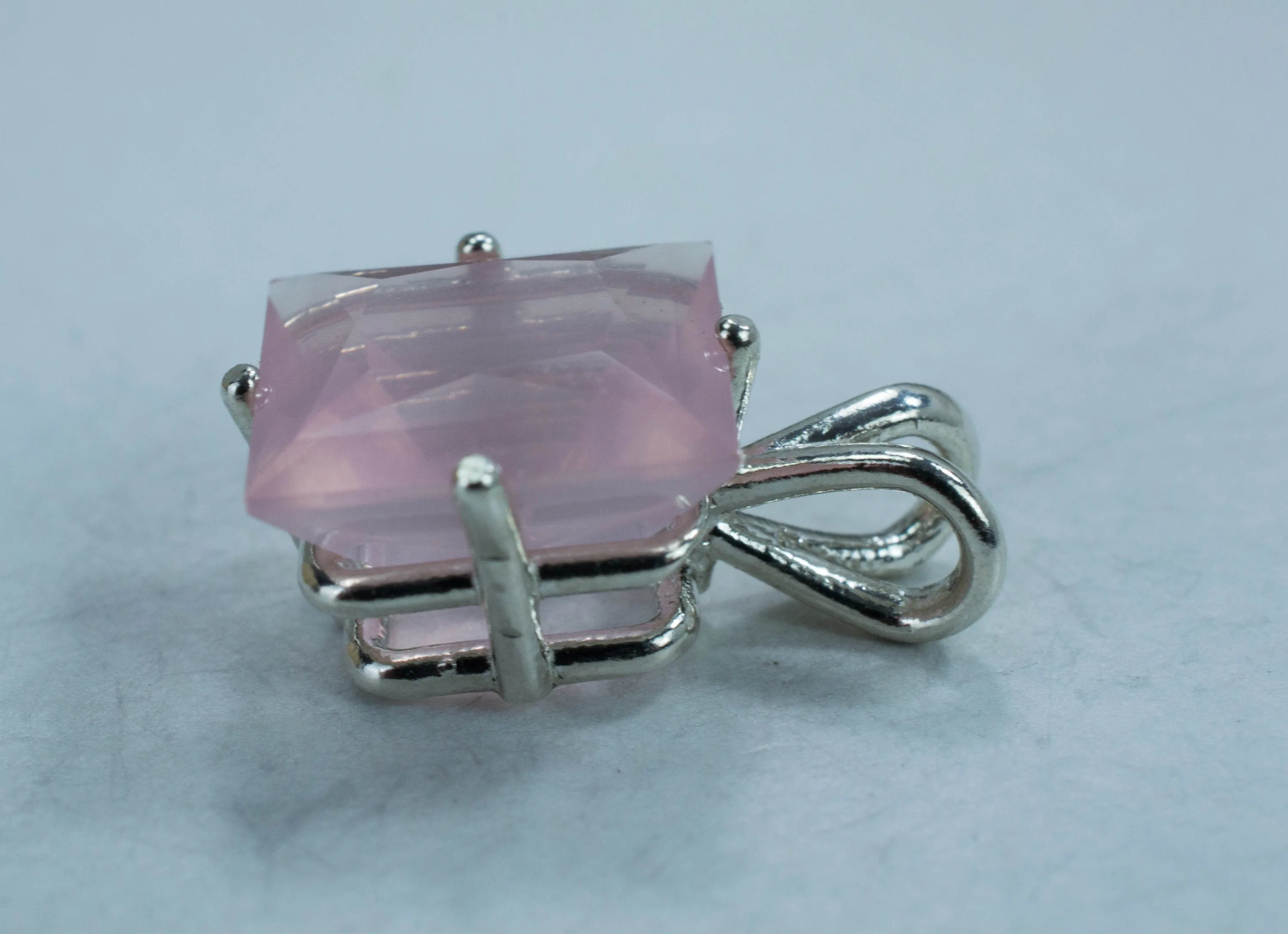 Rose Quartz Pendant; Genuine Untreated Brazil Rose Quartz