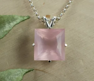Rose Quartz Pendant; Genuine Untreated Brazil Rose Quartz