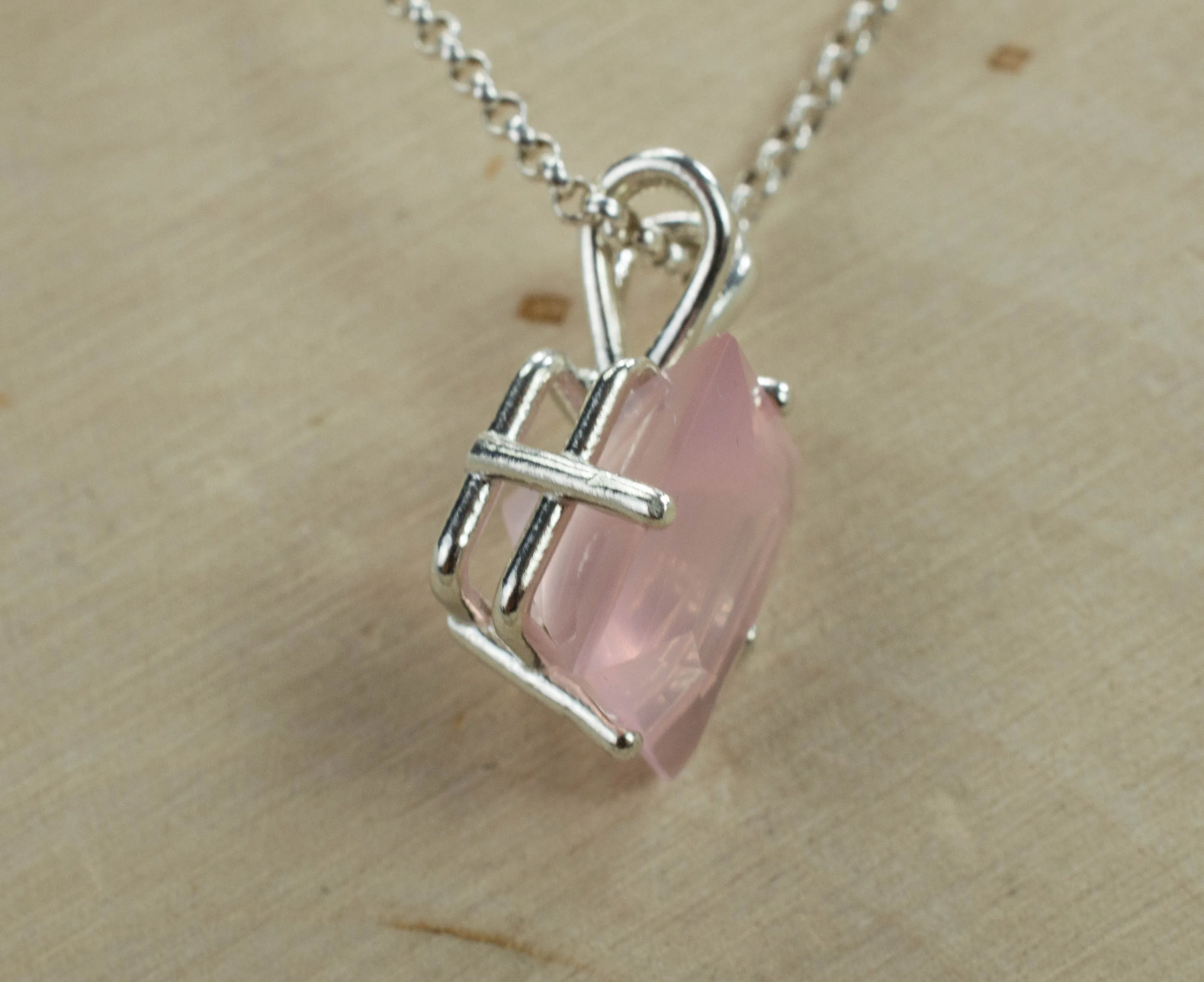 Rose Quartz Pendant; Genuine Untreated Brazil Rose Quartz