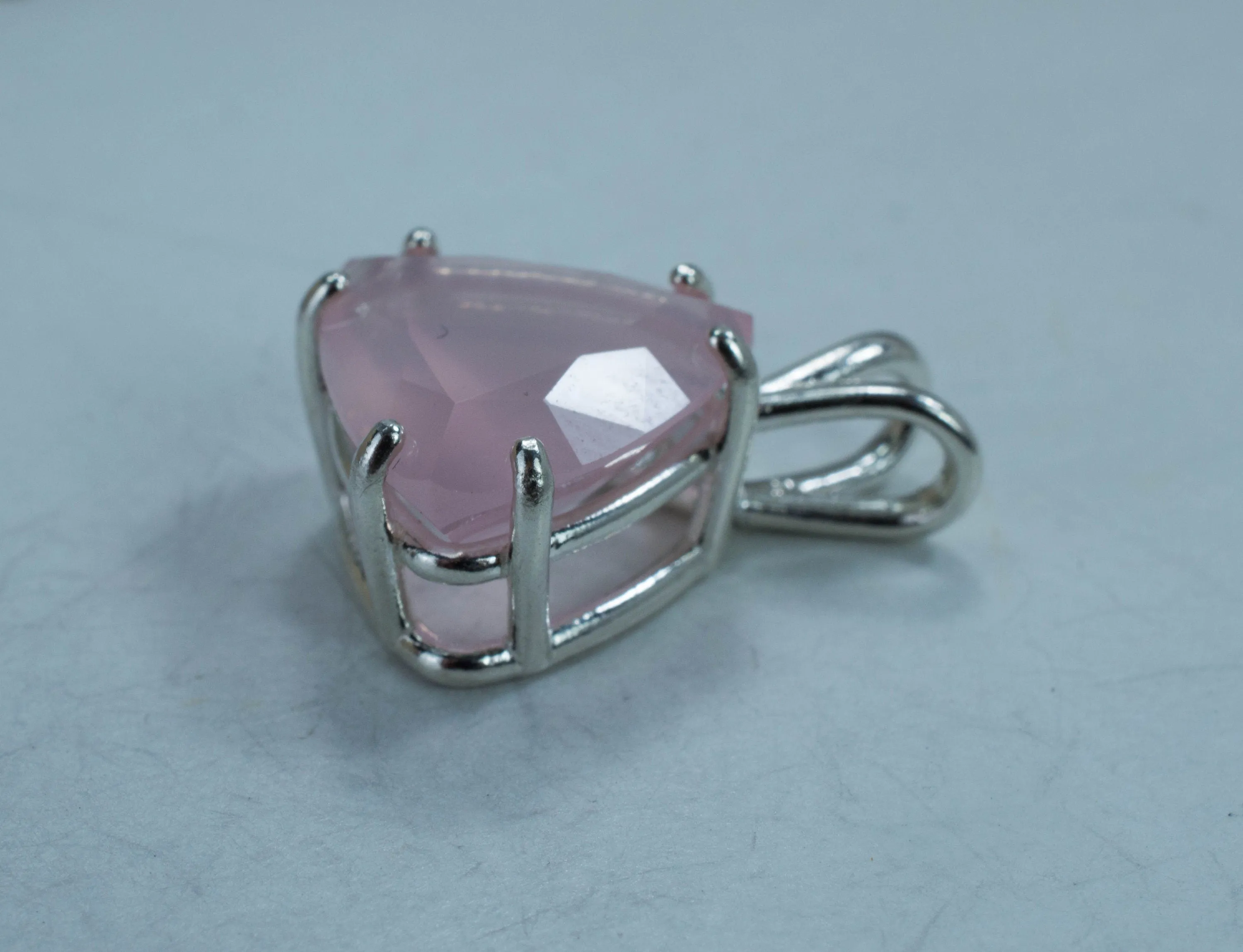 Rose Quartz Pendant; Genuine Untreated Brazilian Rose Quartz