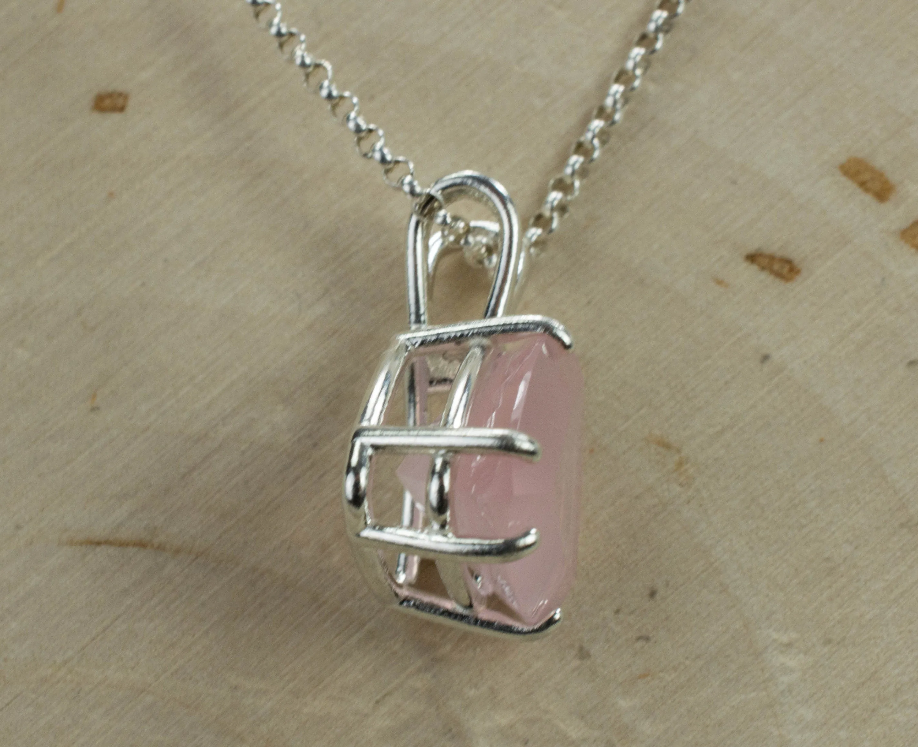 Rose Quartz Pendant; Genuine Untreated Brazilian Rose Quartz
