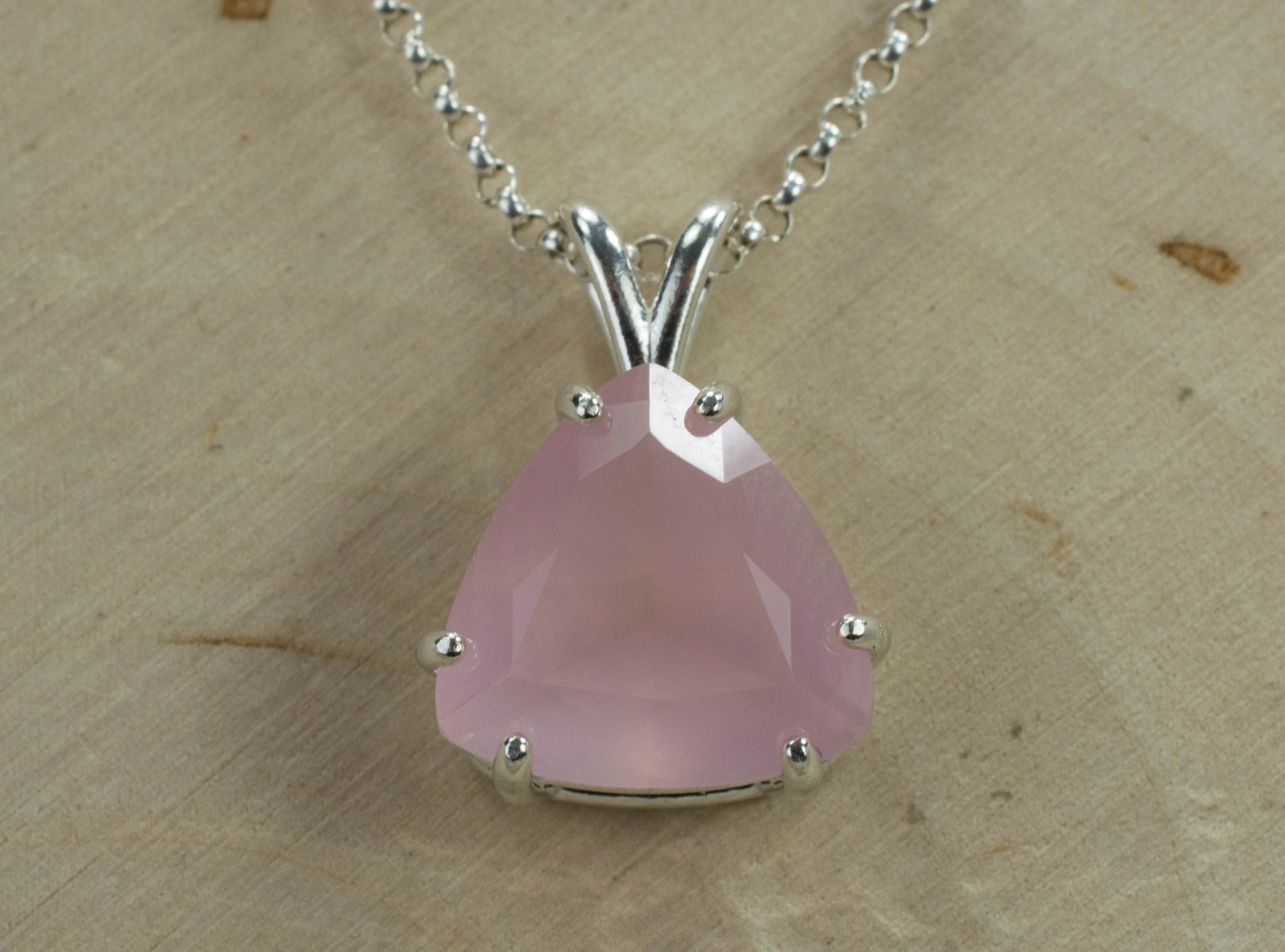 Rose Quartz Pendant; Genuine Untreated Brazilian Rose Quartz