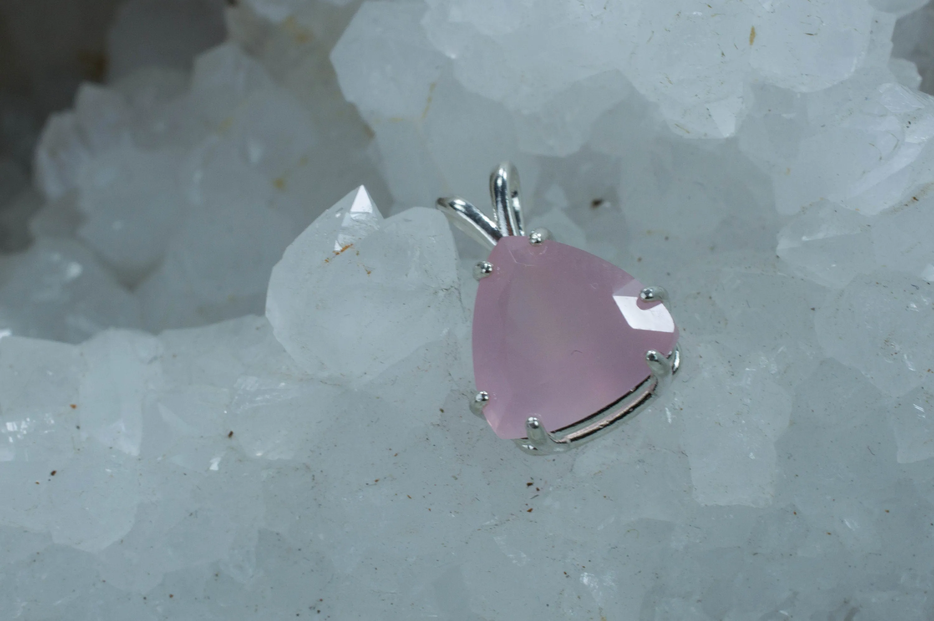 Rose Quartz Pendant; Genuine Untreated Brazilian Rose Quartz