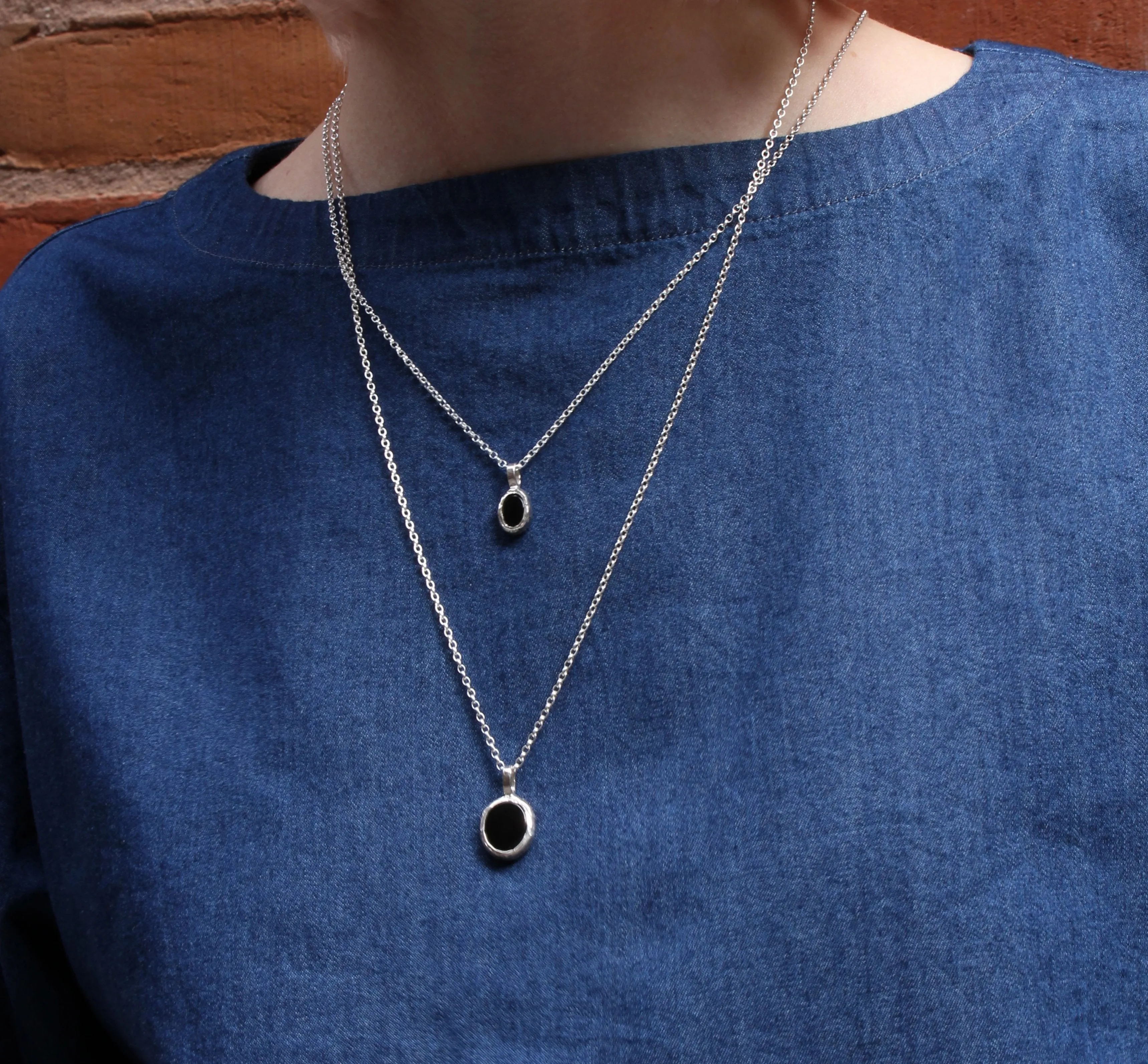 Rustic onyx necklace small