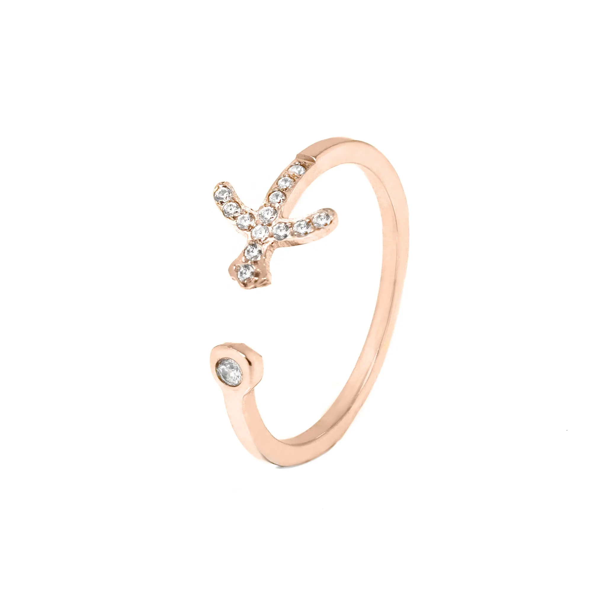 Sagittarius Ring with CZ Stones - Rose Gold