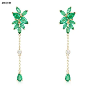 Shining Cascade Diamond Drop Elegance Earrings