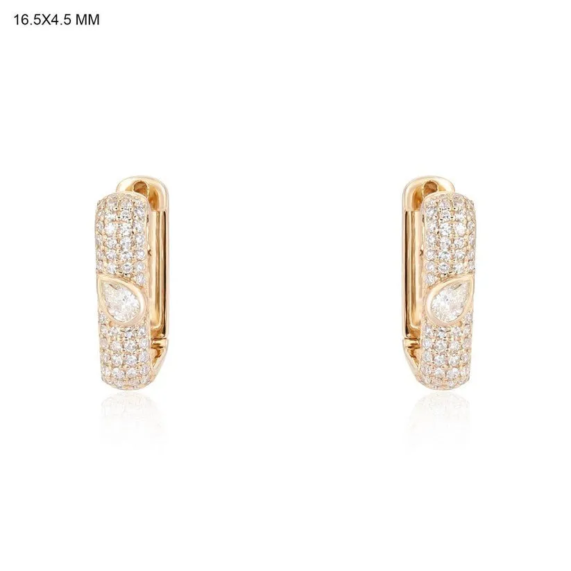 Shining Crystal Charm Huggies Earrings