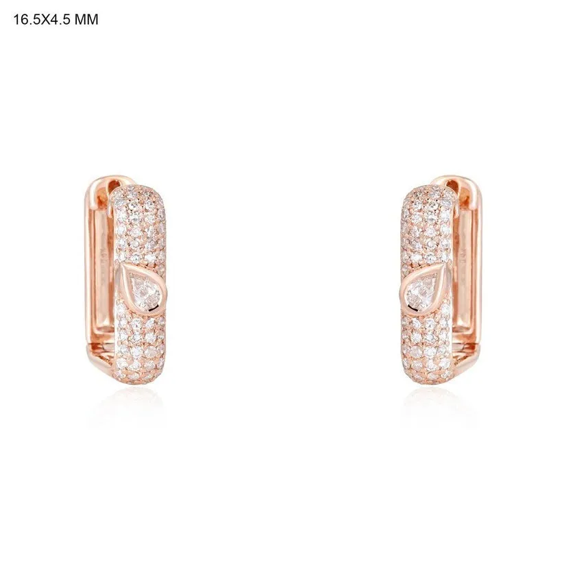 Shining Crystal Charm Huggies Earrings
