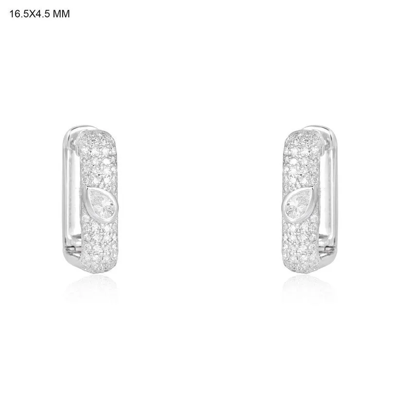 Shining Crystal Charm Huggies Earrings