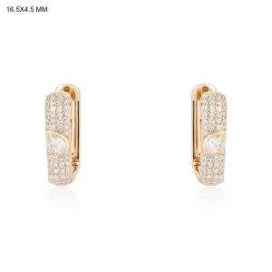 Shining Crystal Charm Huggies Earrings