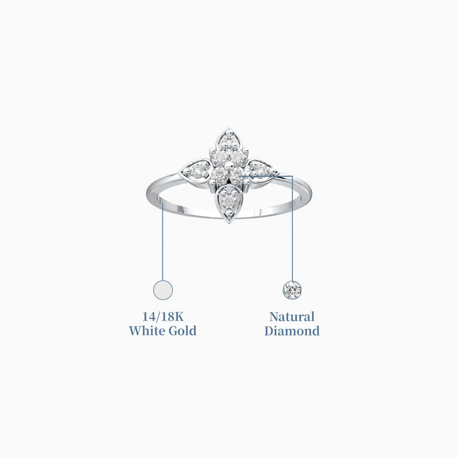 Shining Iris Diamond Ring