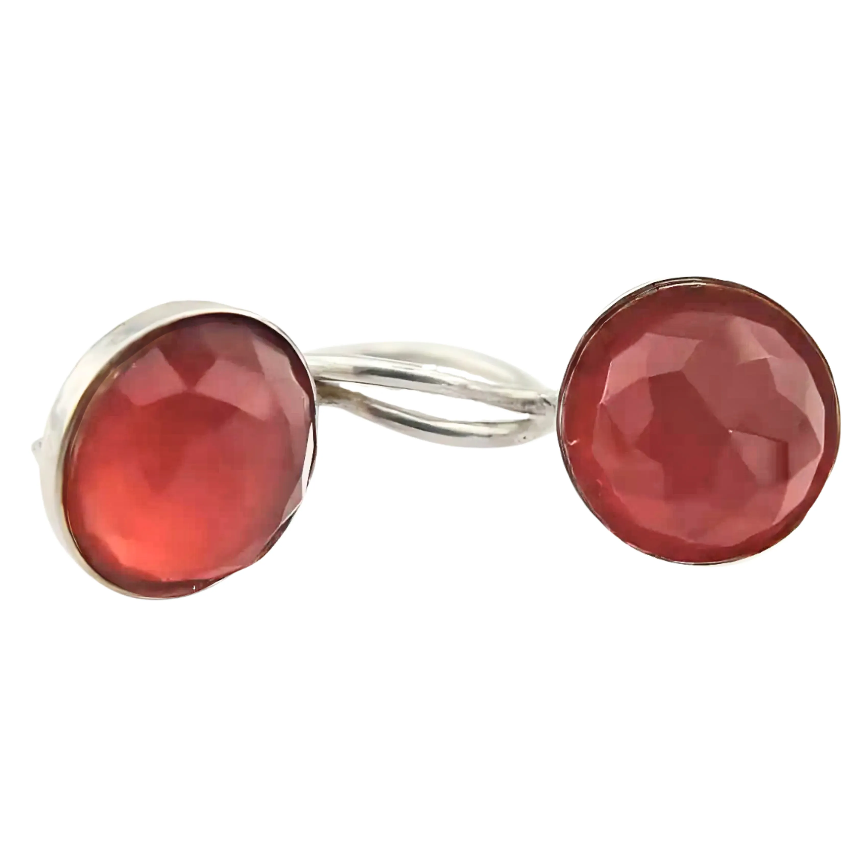 Silver Earrings With Rose Quartz Gemstones (is 208)