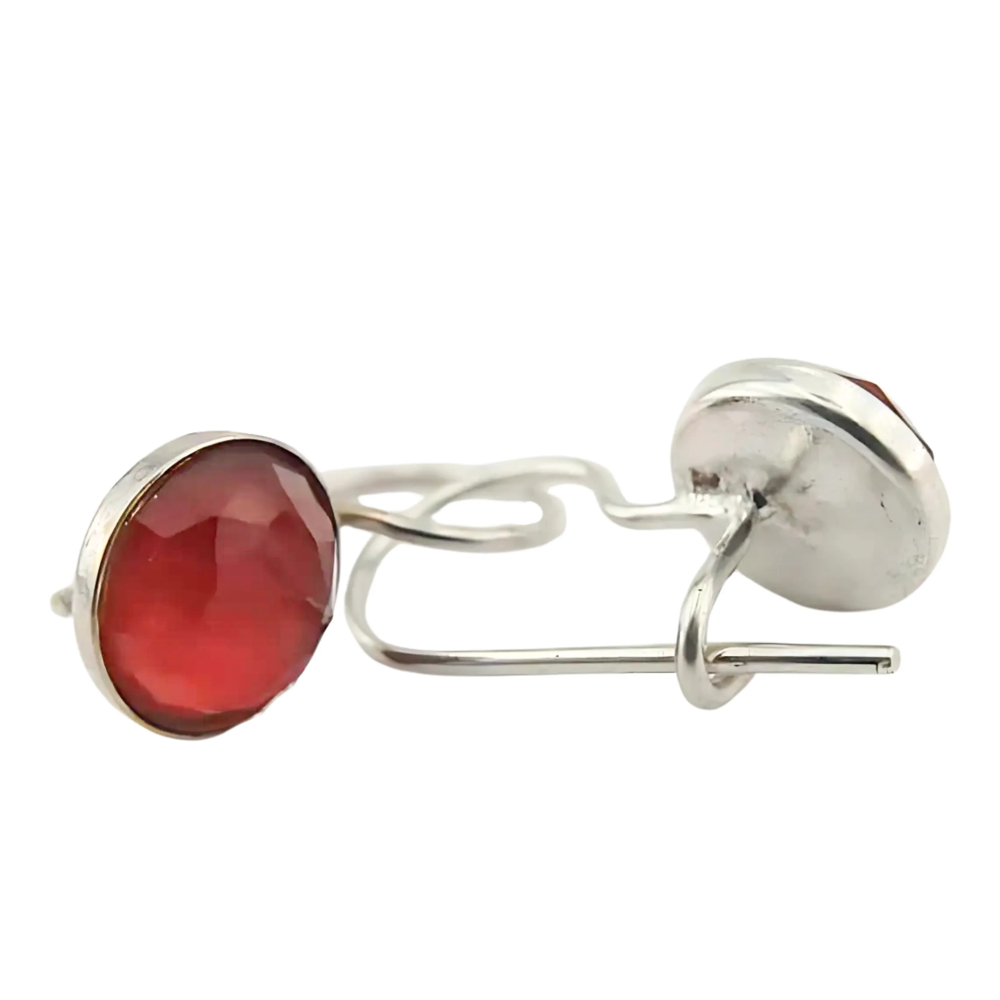 Silver Earrings With Rose Quartz Gemstones (is 208)