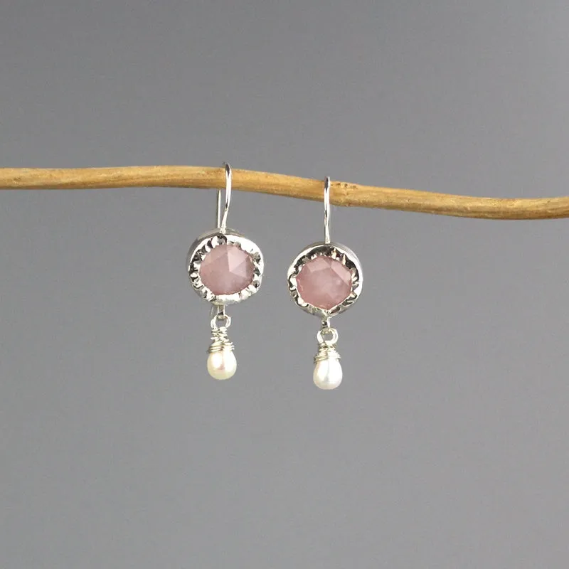 Silver Rose Quartz Jewelry Set