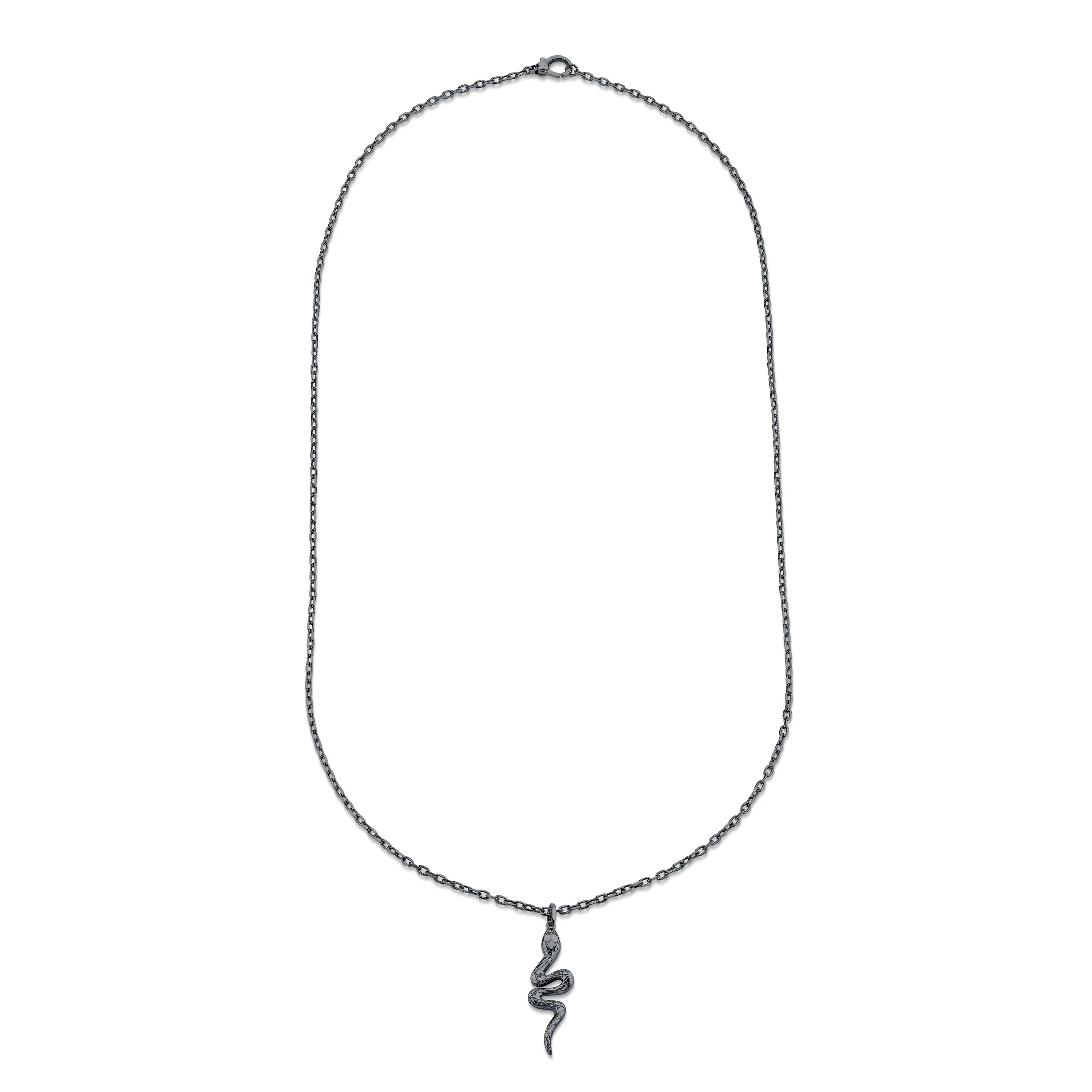 SOLID GOLD SNAKE PENDANT NECKLACE