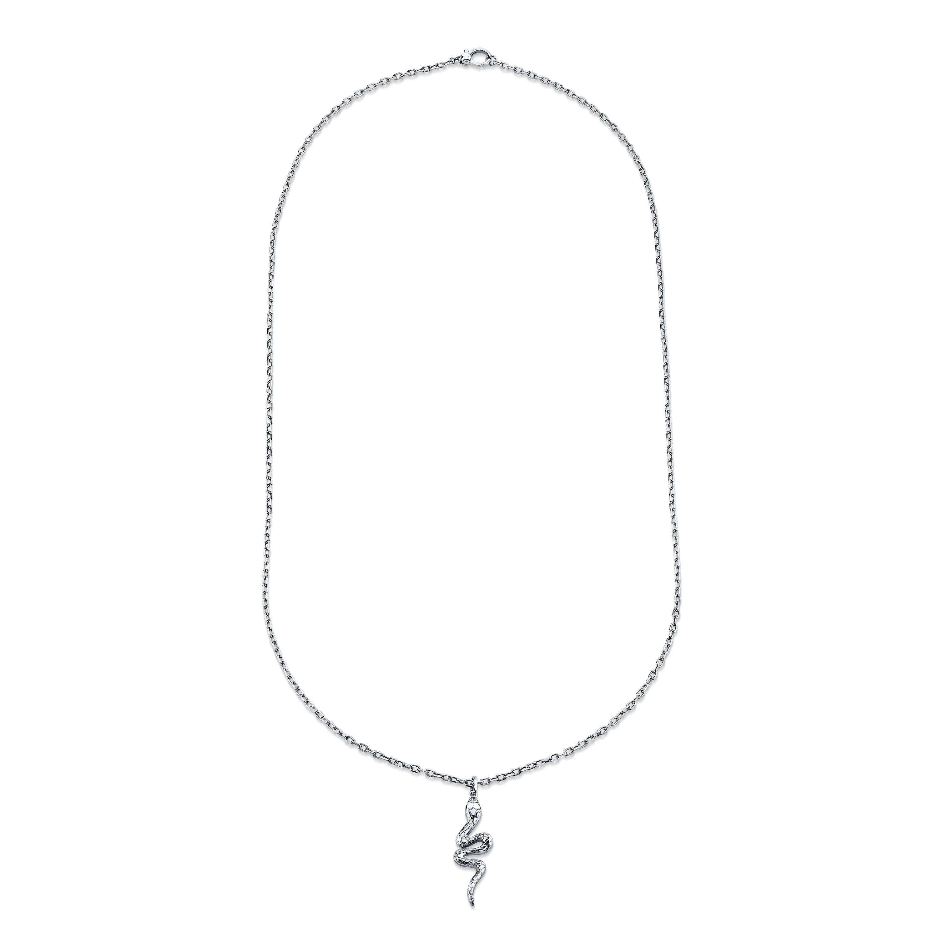 SOLID GOLD SNAKE PENDANT NECKLACE