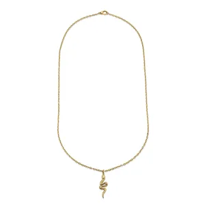 SOLID GOLD SNAKE PENDANT NECKLACE