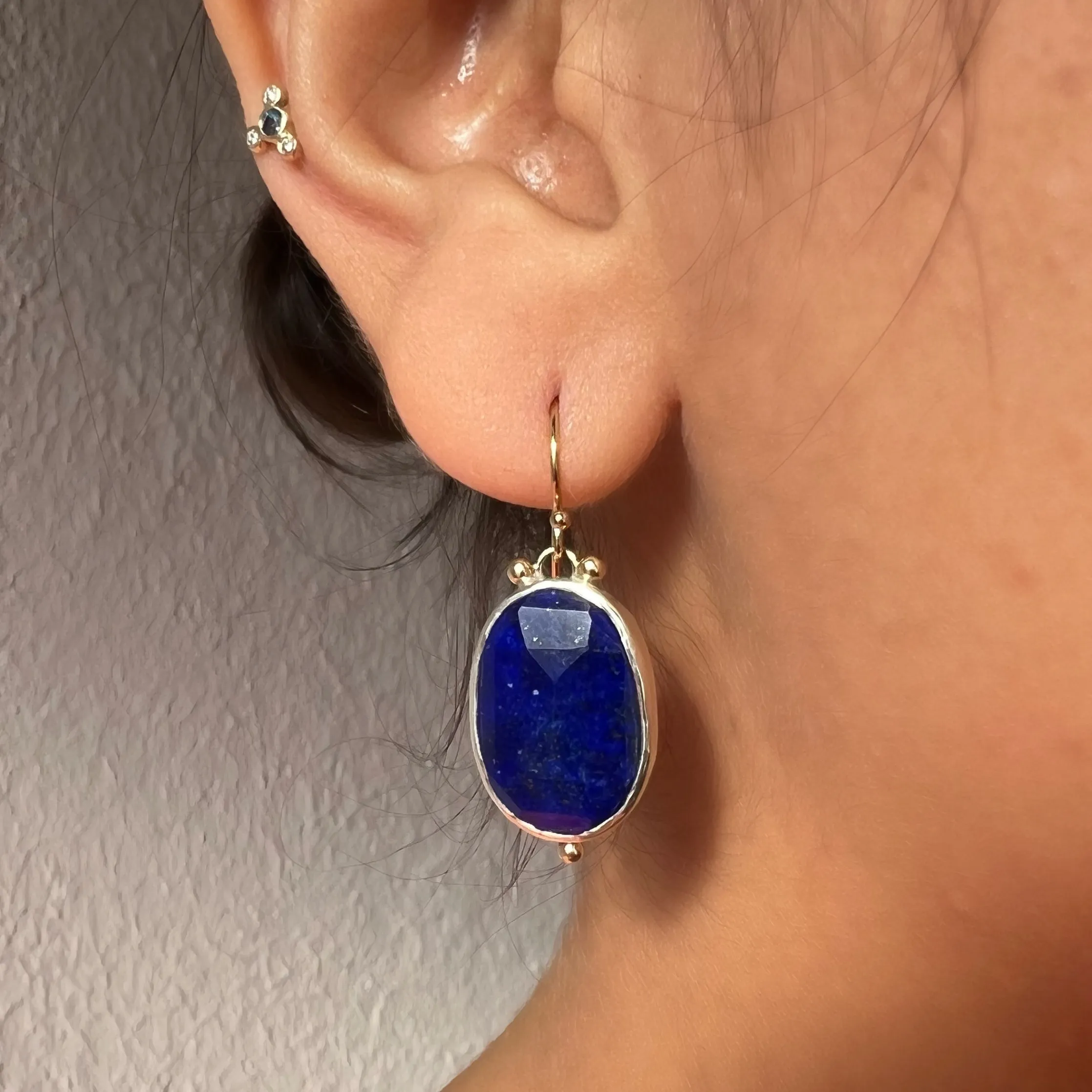 Sterling Silver Deep Blue Lapis Drops
