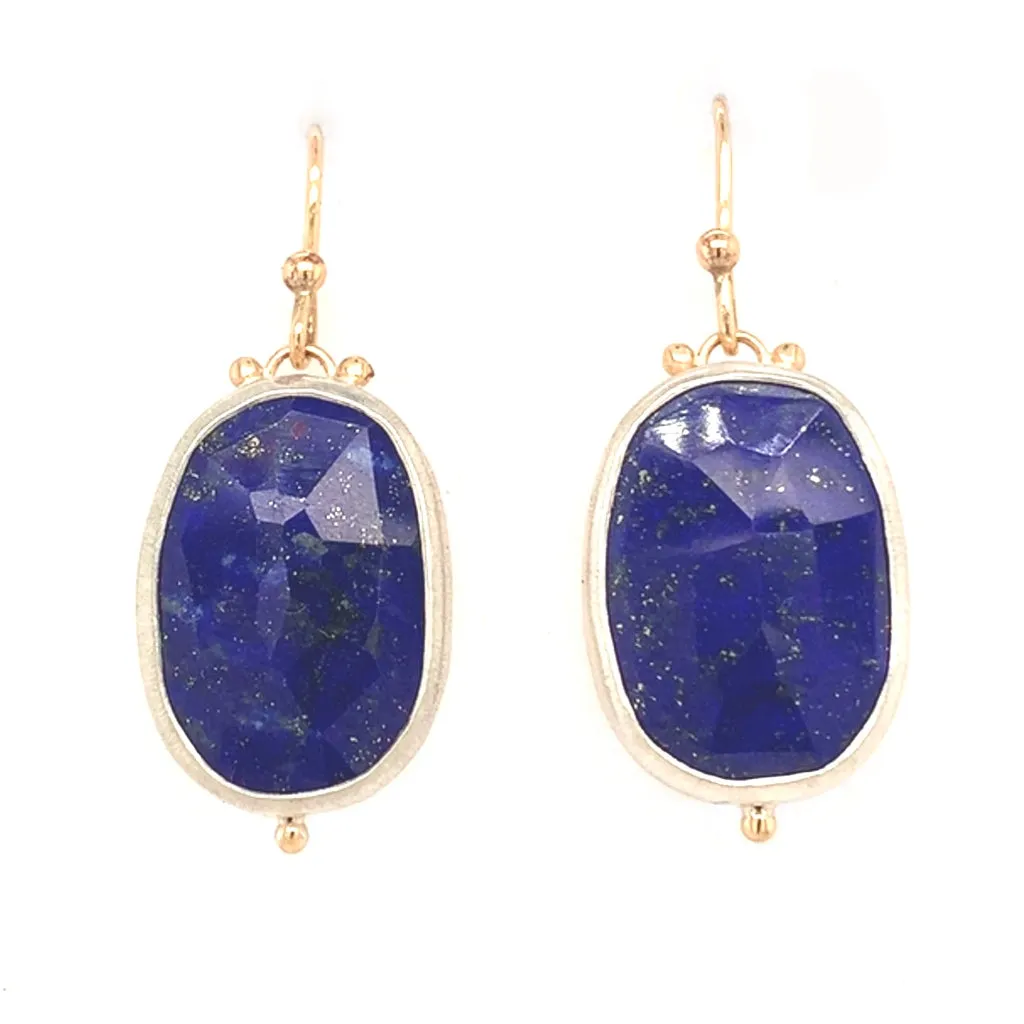 Sterling Silver Deep Blue Lapis Drops