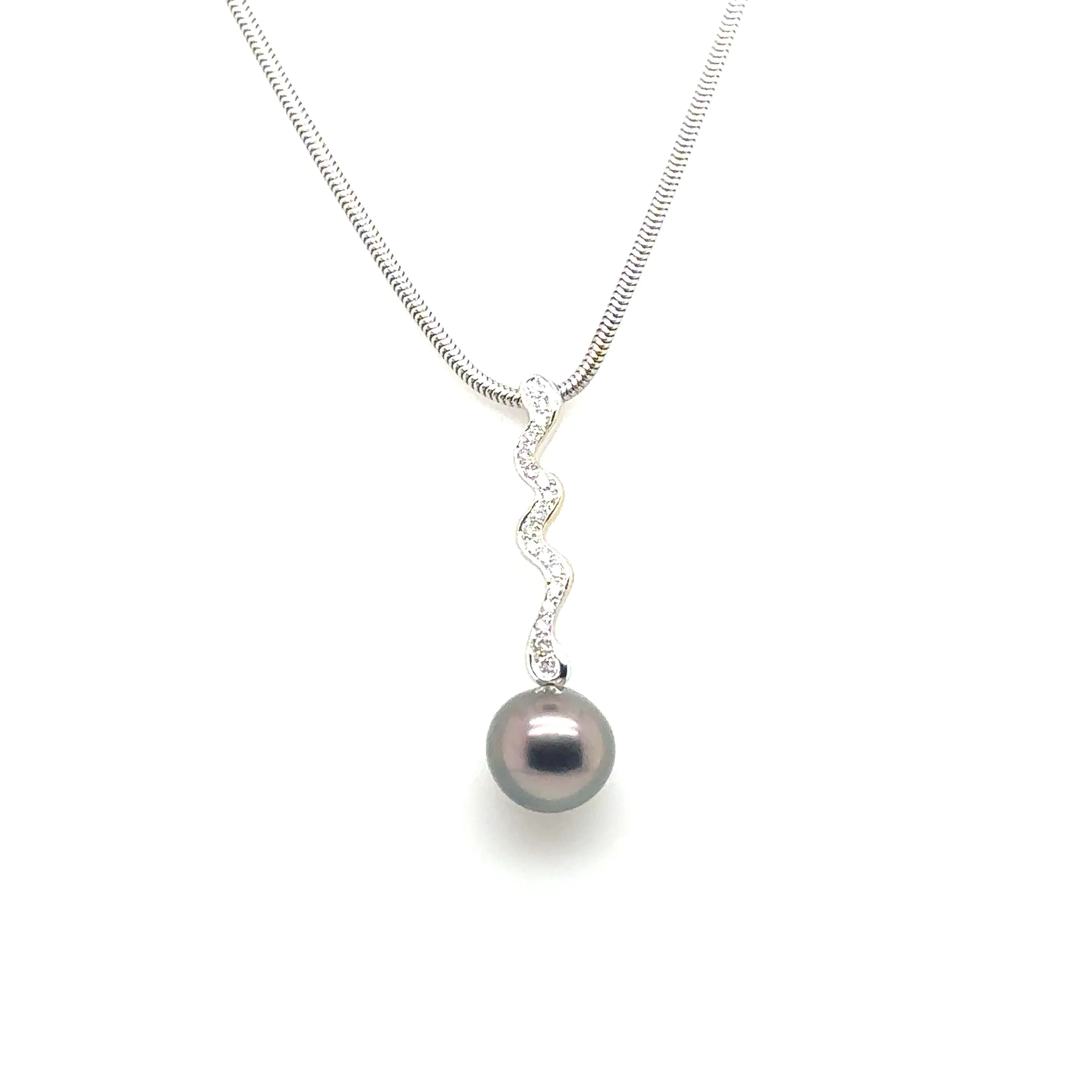 Tahitian Pearl & Diamond White Gold Necklace
