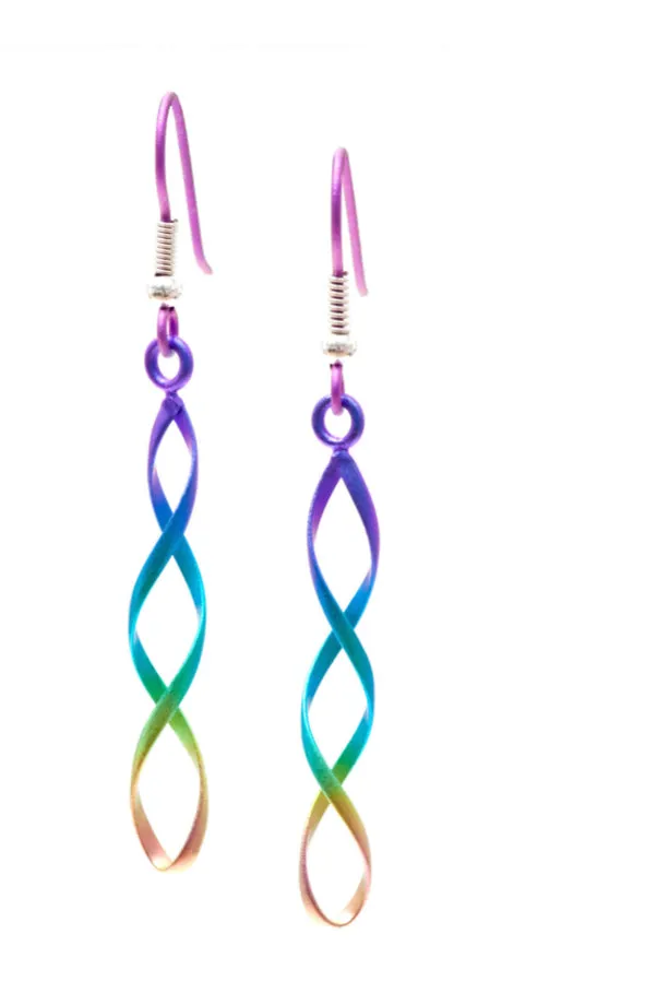 WireWork Curl Titanium Drop Earrings
